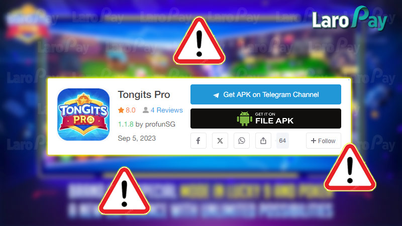 Note when downloading and installing Tongits Pro APK
